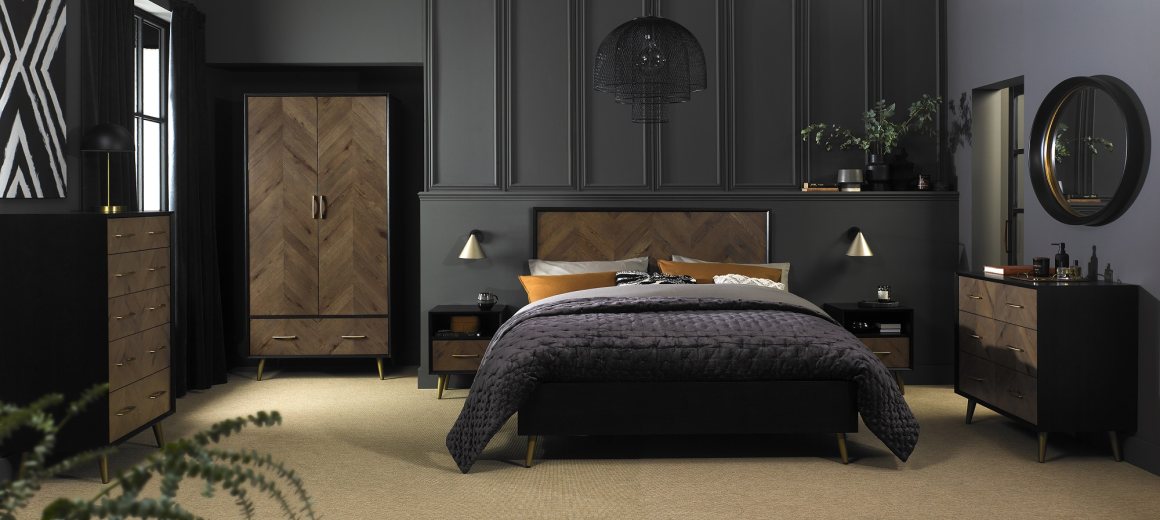 Sienna Fumed Oak & Peppercorn Bedroom