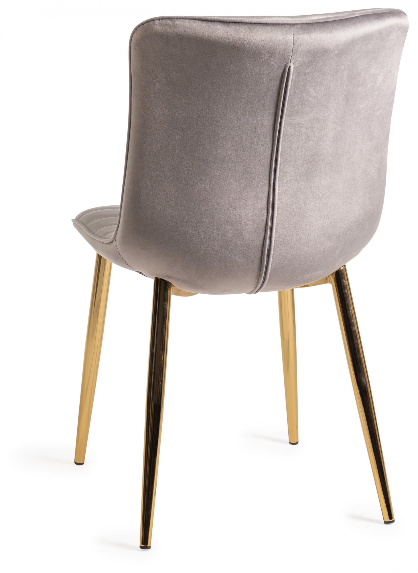 Gallery Collection Rothko Grey Velvet Fabric Chairs With Gold Legs Pair Dining Chairs 0809