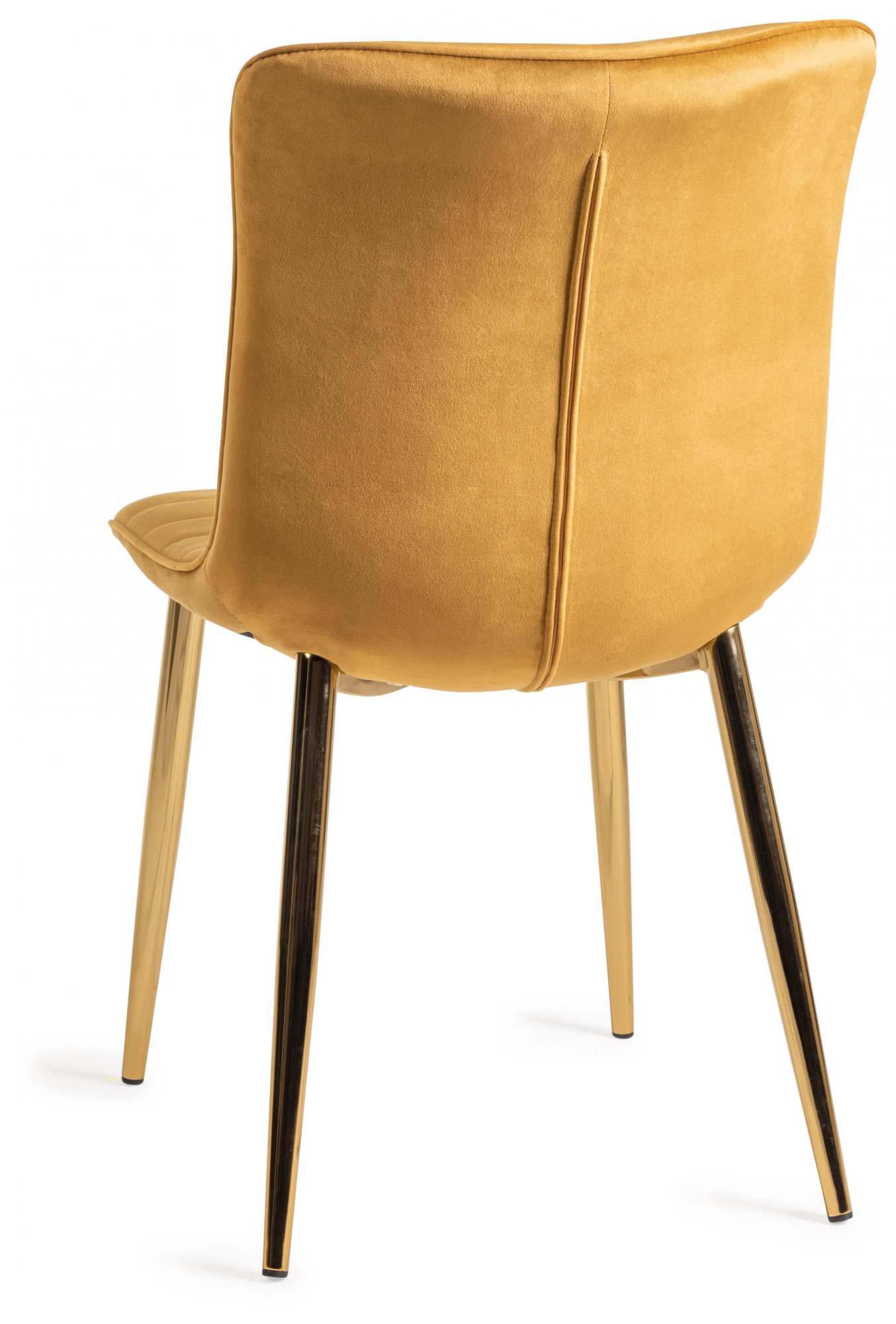 Gallery Collection Rothko Mustard Velvet Fabric Chairs With Gold Legs Pair Dining Chairs 6889