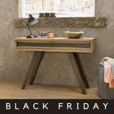 Cadell Aged Oak Console Table With Drawers