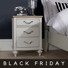 Montreux Grey Washed Oak & Soft Grey 3 Drawer Nightstand