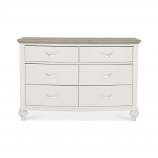 Montreux Grey Washed Oak & Soft Grey 6 Drawer Wide Chest