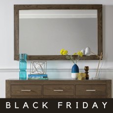 Turin Dark Oak Landscape Mirror