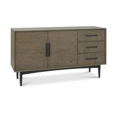 Vintage Weathered Oak & Peppercorn Wide Sideboard