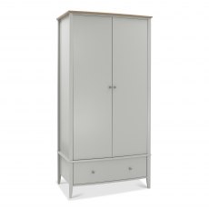 Whitby Scandi Oak & Warm Grey Double Wardrobe