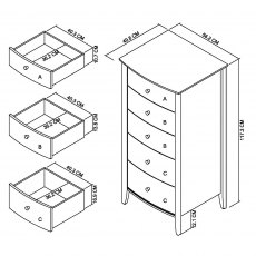 Whitby Scandi Oak & Warm Grey 5 Drawer Chest