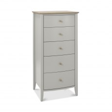 Whitby Scandi Oak & Warm Grey 5 Drawer Chest