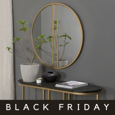 Chevron Satin Brass Mirror