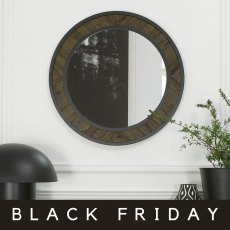 Ellipse Fumed Oak Wall Mirror