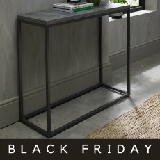 Renzo Zinc & Dark Grey Narrow Console Table