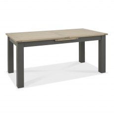 Oakham Dark Grey & Scandi 6-8 Seater Table & 6 Ilva Spindle Chairs in Scandi Oak