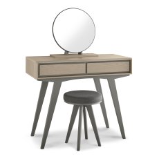 Brunel Scandi Oak & Dark Grey Dressing Table Set