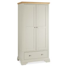 Hampstead Soft Grey & Pale Oak Double Wardrobe - Grade A2 - Ref #0791