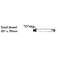 Steel Dowel 7 x 70MM 'O' Ring