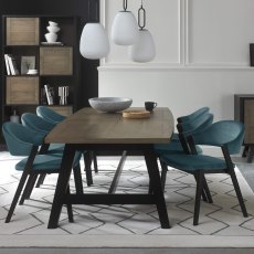 Camden Weathered Oak & Peppercorn 6 - 8 Seater Dining Table - Grade A3 - Ref #0831