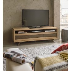 Cadell Aged Oak Entertainment Unit - Grade A3 - Ref #0876