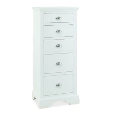 Hampstead White 5 Drawer Tall Chest - Grade A3 - Ref #0892