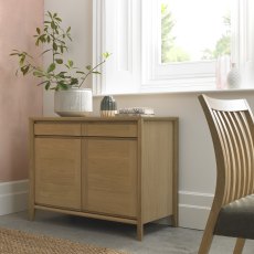 Bergen Oak Narrow Sideboard - Grade A3 - Ref #0900