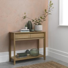 Bergen Oak Console Table With Drawer - Grade A2- Ref #0906