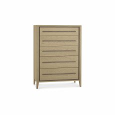 Rimini Aged Oak & Weathered Oak 5 Drawer Chest - Grade A3 - Ref #0908