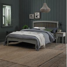 Whitby Scandi Oak & Warm Grey Low Footend Bedstead Double 135cm - Grade A3 - Ref #0949