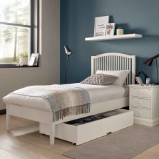 Ashby White Slatted Bedstead Single 90cm - Grade A2 - Ref #0950