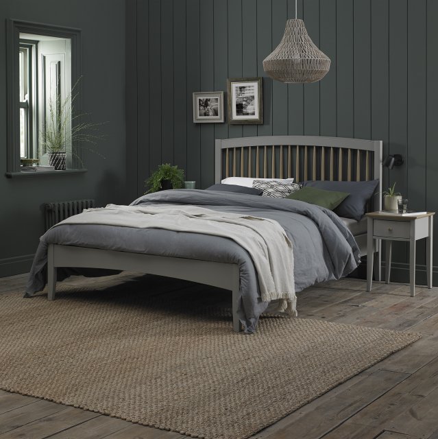 Premier Collection Whitby Scandi Oak & Warm Grey Low Footend Bedstead Double 135cm