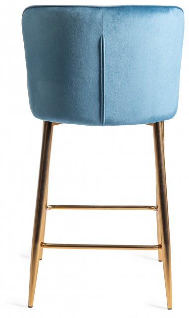 Gallery Collection Cezanne Petrol Blue Velvet Fabric Bar Stools