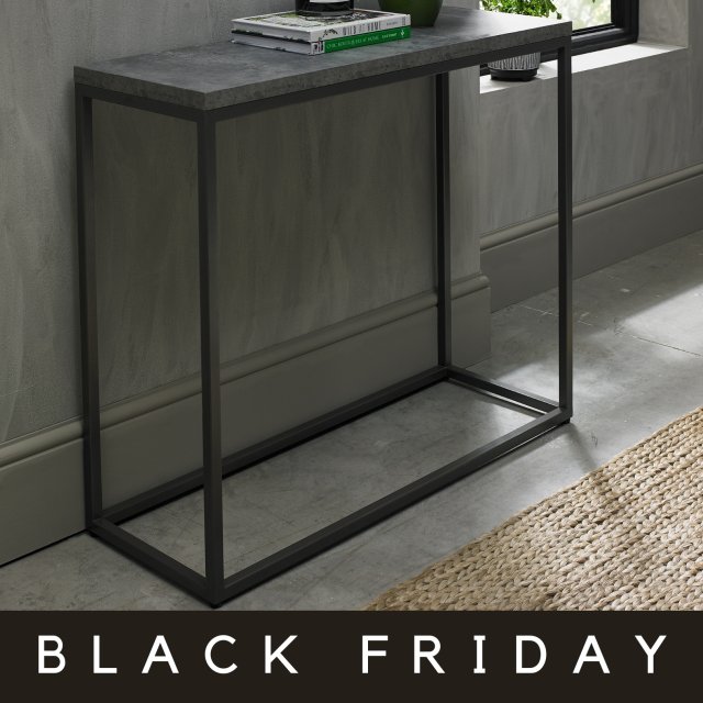 Premier Collection Renzo Zinc & Dark Grey Narrow Console Table