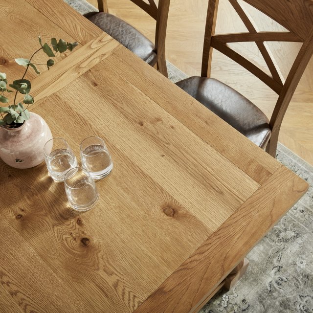 Rustic oak dining table deals and 6 chairs