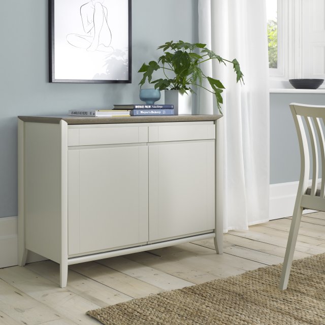 Premier Collection Bergen Grey Washed Oak & Soft Grey Narrow Sideboard - Grade A2 - Ref #0793