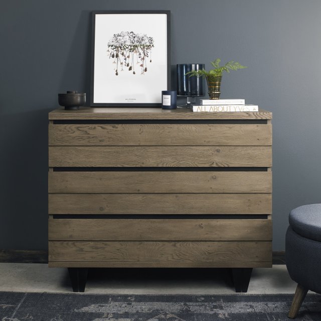 Signature Collection Tivoli Weathered Oak 3 Drawer Chest - Grade A3 - Ref #0810