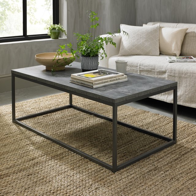 Premier Collection Renzo Zinc & Dark Grey Coffee Table - Grade A3 - Ref #0863