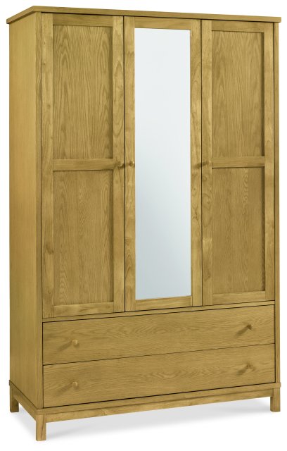 Gallery Collection Atlanta Oak Triple Wardrobe - Grade A2 - Ref #0873