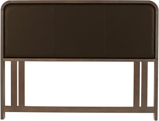 Premier Collection Capri Walnut Headboard Double 135cm - Brown Faux Leather - Grade A3 - Ref #0875