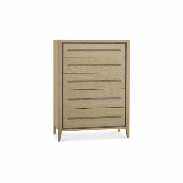 Premier Collection Rimini Aged Oak & Weathered Oak 5 Drawer Chest - Grade A3 - Ref #0908