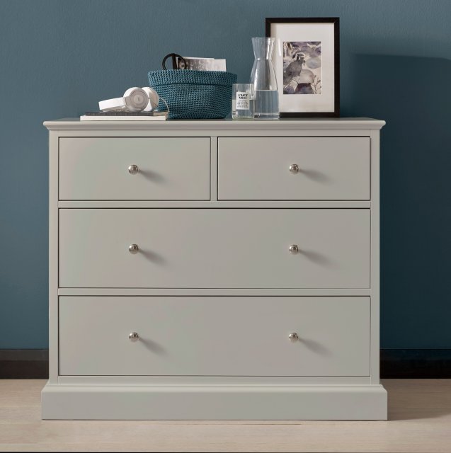 Premier Collection Ashby Soft Grey 2+2 Drawer Chest - Grade A2 - Ref #0938