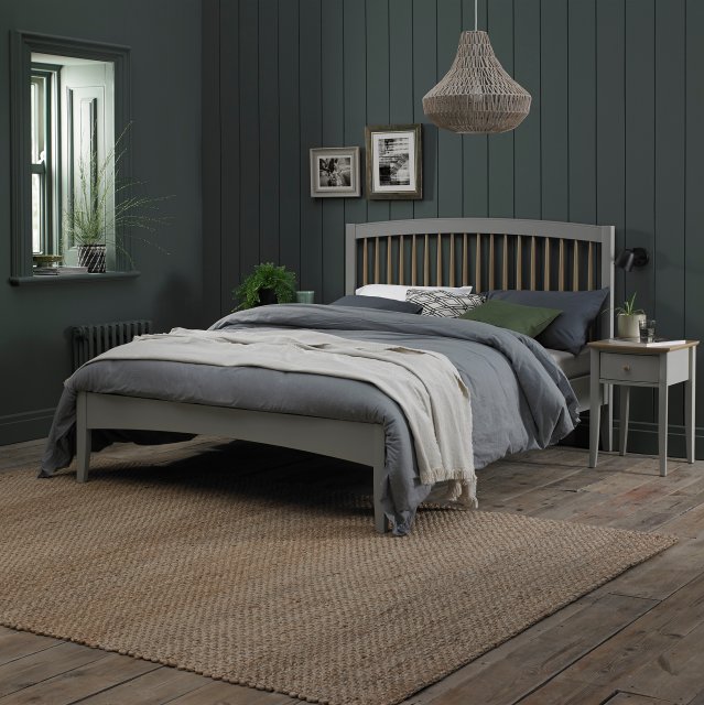 Premier Collection Whitby Scandi Oak & Warm Grey Low Footend Bedstead Double 135cm - Grade A3 - Ref #0949