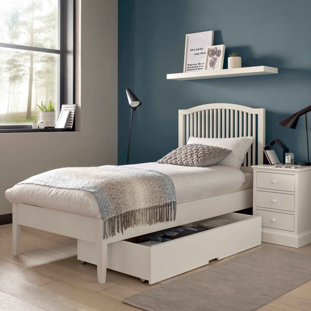 Premier Collection Ashby White Slatted Bedstead Single 90cm - Grade A2 - Ref #0950