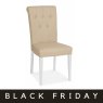 Premier Collection Hampstead Two Tone Upholstered Chair - Ivory Bonded Leather (Pair)