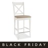 Premier Collection Hampstead Two Tone X Back Bar Stool - Ivory Bonded Leathr(Pair)