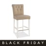 Premier Collection Hampstead Two Tone Upholstered Bar Stool - Ivory Bonded Lthr (Pair)