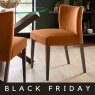 Premier Collection Turin Dark Oak Low Back Uph Chair - Harvest Pumpkin Velvet Fabric (Pair)