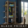 Premier Collection Turin Dark Oak Open Shelf Unit