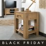 Premier Collection Turin Light Oak Lamp Table With Drawer