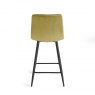 Gallery Collection Mondrian - Mustard Velvet Fabric Bar Stools with Black Legs (Pair)