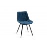 Gallery Collection Seurat - Blue Velvet Fabric Chairs with Black Legs (Pair)