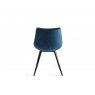 Gallery Collection Seurat - Blue Velvet Fabric Chairs with Black Legs (Pair)