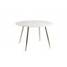 Gallery Collection Francesca White Marble Effect Sintered Stone 4 seater Dining Table with Gold Legs