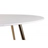 Gallery Collection Francesca White Marble Effect Sintered Stone 4 seater Dining Table with Gold Legs